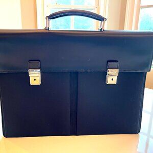 Trussardi Men's Black Leather Briefcase Attaché